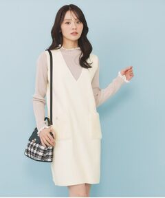 index / インデックス ワンピース | ファーポケットニットジャンスカ【洗濯機OK】