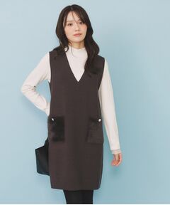 index / インデックス ワンピース | ファーポケットニットジャンスカ【洗濯機OK】