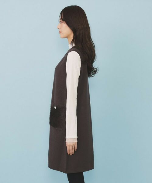 index / インデックス ワンピース | ファーポケットニットジャンスカ【洗濯機OK】 | 詳細14