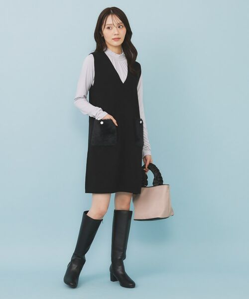 index / インデックス ワンピース | ファーポケットニットジャンスカ【洗濯機OK】 | 詳細6