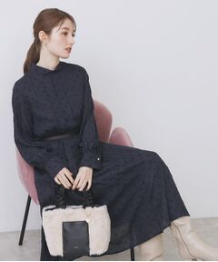 index / インデックス ミニ丈・ひざ丈ワンピース | ドットデザインタックワンピース【洗濯機OK/イージーアイロン】