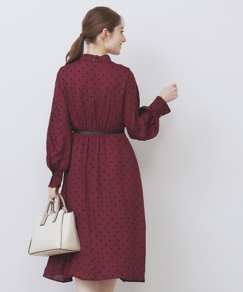 index / インデックス ミニ丈・ひざ丈ワンピース | ドットデザインタックワンピース【洗濯機OK/イージーアイロン】 | 詳細11
