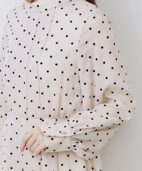 index / インデックス ミニ丈・ひざ丈ワンピース | ドットデザインタックワンピース【洗濯機OK/イージーアイロン】 | 詳細30