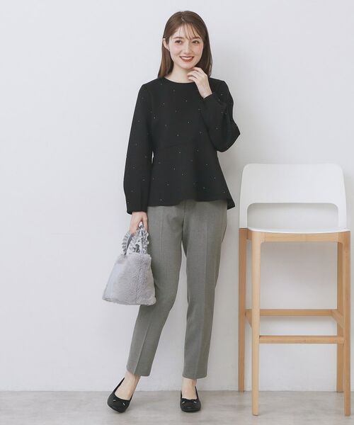 index / インデックス パンツ | ウォームストレッチテーパードパンツ【洗濯機OK/防シワ/吸湿発熱】《XS~3L》 | 詳細2