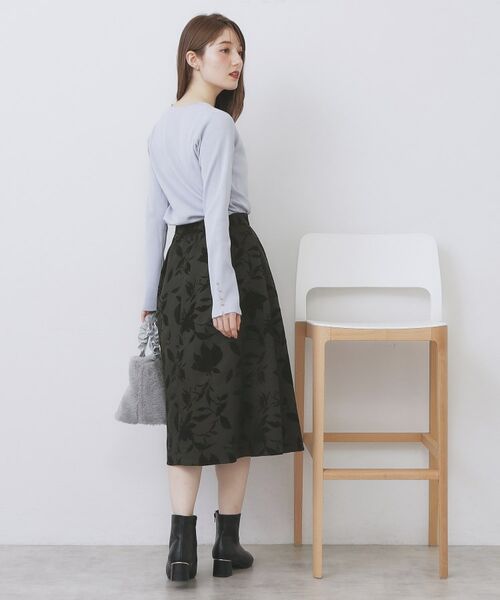 index / インデックス スカート | フラワータックフレアスカート【洗濯機OK/イージーアイロン/防シワ】 | 詳細3