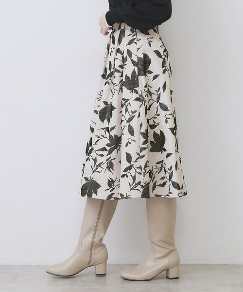 index / インデックス スカート | フラワータックフレアスカート【洗濯機OK/イージーアイロン/防シワ】 | 詳細5