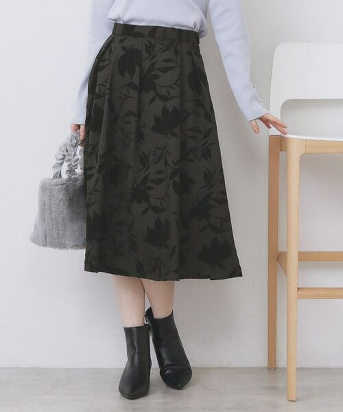 index/インデックス フラワータックフレアスカート【洗濯機OK/イージーアイロン/防シワ】 ブラック(119) 42(LL) index/インデックス フラワータックフレアスカート【洗濯機OK/イージーアイロン/防シワ】 ブラック(119) 42(LL)