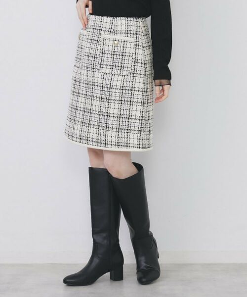 index / インデックス ミニ・ひざ丈スカート | チェックツィードスカート/セットアップ対応【洗える】 | 詳細1