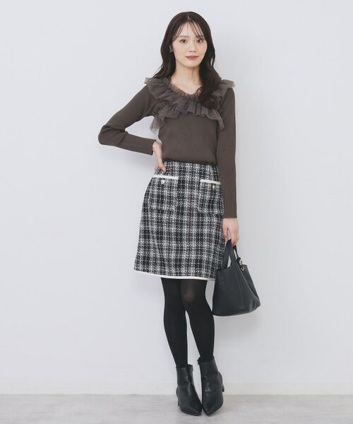 index / インデックス ミニ・ひざ丈スカート | チェックツィードスカート/セットアップ対応【洗える】 | 詳細10