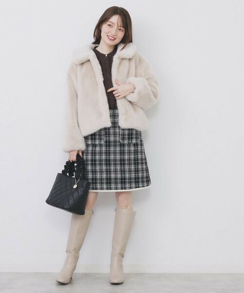 index / インデックス ミニ・ひざ丈スカート | チェックツィードスカート/セットアップ対応【洗える】 | 詳細11