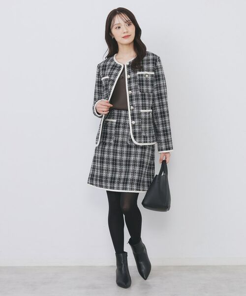 index / インデックス ミニ・ひざ丈スカート | チェックツィードスカート/セットアップ対応【洗える】 | 詳細12