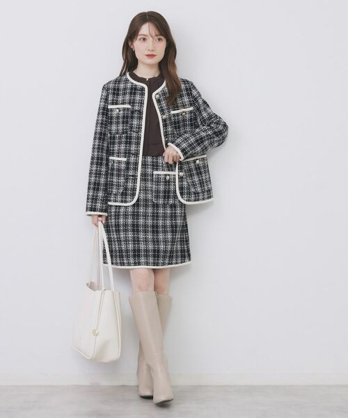 index / インデックス ミニ・ひざ丈スカート | チェックツィードスカート/セットアップ対応【洗える】 | 詳細13
