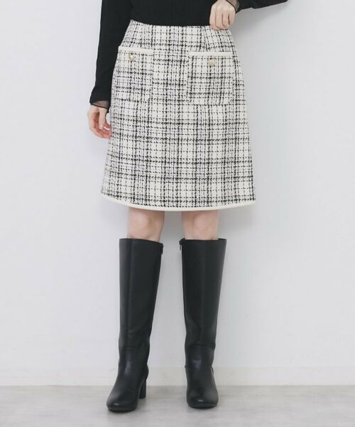 index / インデックス ミニ・ひざ丈スカート | チェックツィードスカート/セットアップ対応【洗える】 | 詳細15