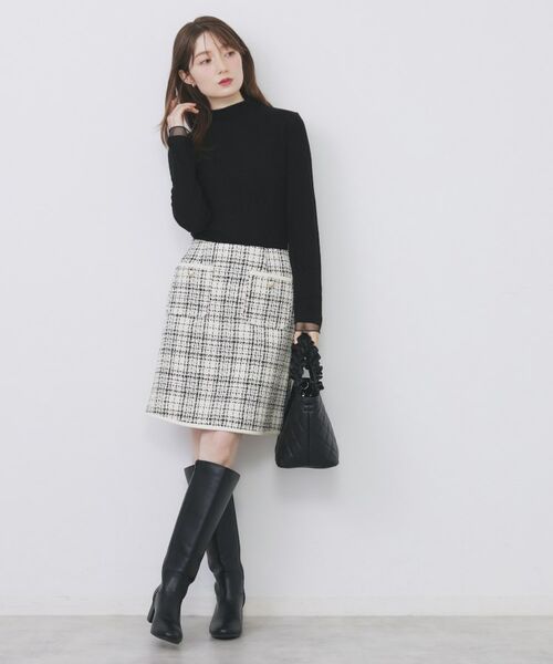 index / インデックス ミニ・ひざ丈スカート | チェックツィードスカート/セットアップ対応【洗える】 | 詳細2