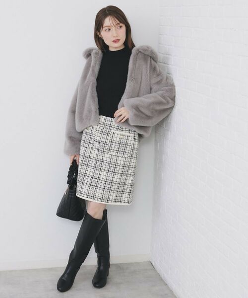 index / インデックス ミニ・ひざ丈スカート | チェックツィードスカート/セットアップ対応【洗える】 | 詳細4