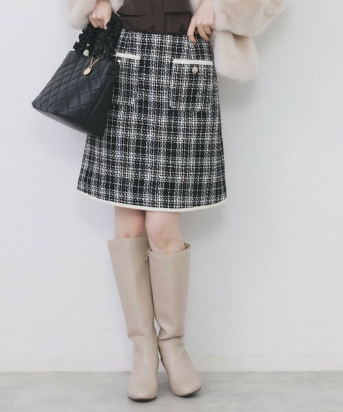 index / インデックス ミニ・ひざ丈スカート | チェックツィードスカート/セットアップ対応【洗える】 | 詳細9
