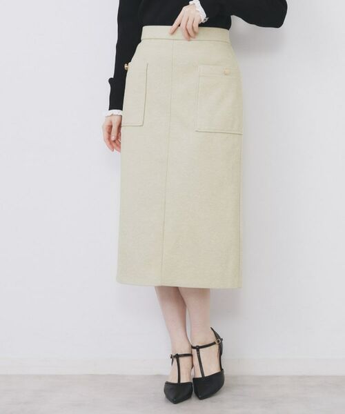 index / インデックス ロング・マキシ丈スカート | ストレッチナロータイトスカート【洗濯機OK/抗ピル】(イエロー(031))