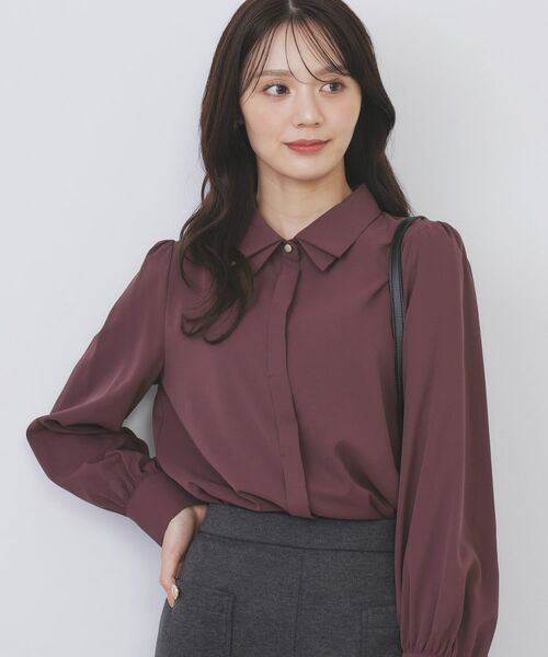 index / インデックス シャツ・ブラウス | 2枚衿ボウタイブラウス【洗濯機OK/防シワ/イージーアイロン】 | 詳細16