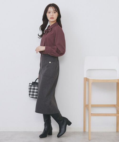 index / インデックス シャツ・ブラウス | 2枚衿ボウタイブラウス【洗濯機OK/防シワ/イージーアイロン】 | 詳細19