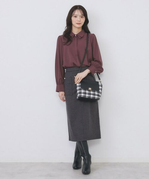 index / インデックス シャツ・ブラウス | 2枚衿ボウタイブラウス【洗濯機OK/防シワ/イージーアイロン】 | 詳細20