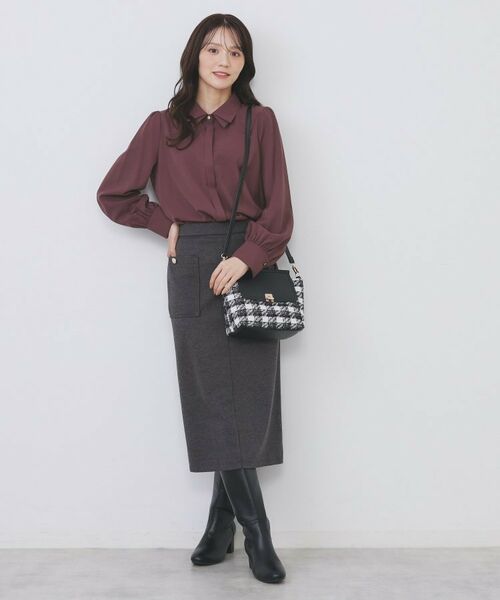 index / インデックス シャツ・ブラウス | 2枚衿ボウタイブラウス【洗濯機OK/防シワ/イージーアイロン】 | 詳細21