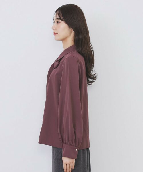 index / インデックス シャツ・ブラウス | 2枚衿ボウタイブラウス【洗濯機OK/防シワ/イージーアイロン】 | 詳細24