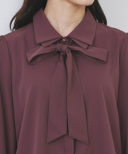 index / インデックス シャツ・ブラウス | 2枚衿ボウタイブラウス【洗濯機OK/防シワ/イージーアイロン】 | 詳細26