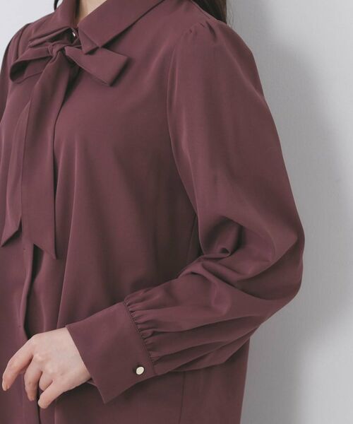 index / インデックス シャツ・ブラウス | 2枚衿ボウタイブラウス【洗濯機OK/防シワ/イージーアイロン】 | 詳細27