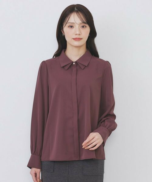 index / インデックス シャツ・ブラウス | 2枚衿ボウタイブラウス【洗濯機OK/防シワ/イージーアイロン】 | 詳細30