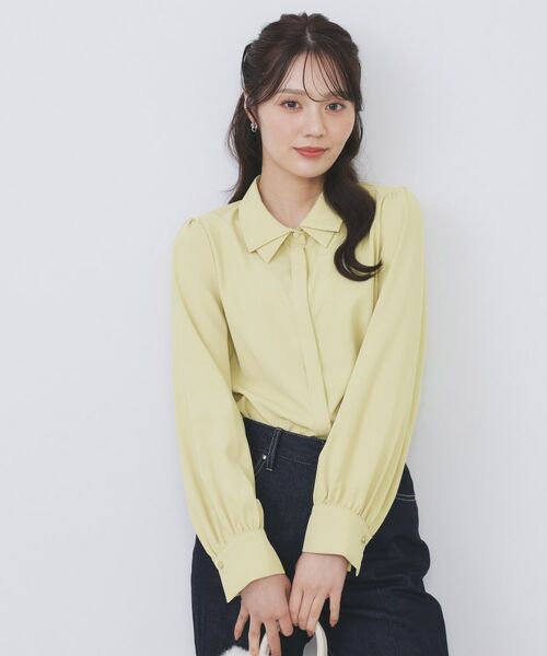 index / インデックス シャツ・ブラウス | 2枚衿ボウタイブラウス【洗濯機OK/防シワ/イージーアイロン】 | 詳細9