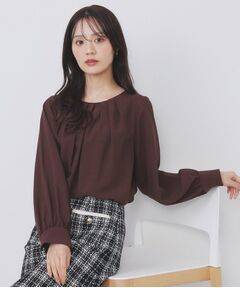 index / インデックス シャツ・ブラウス | クルーネックタックブラウス【洗濯機OK/防シワ/イージーアイロン】