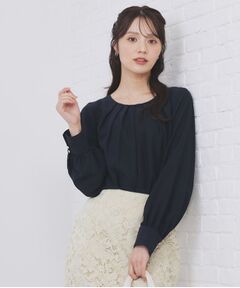 index / インデックス シャツ・ブラウス | クルーネックタックブラウス【洗濯機OK/防シワ/イージーアイロン】