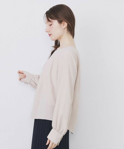 index / インデックス シャツ・ブラウス | クルーネックタックブラウス【洗濯機OK/防シワ/イージーアイロン】 | 詳細16