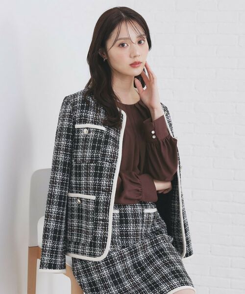 index / インデックス シャツ・ブラウス | クルーネックタックブラウス【洗濯機OK/防シワ/イージーアイロン】 | 詳細3