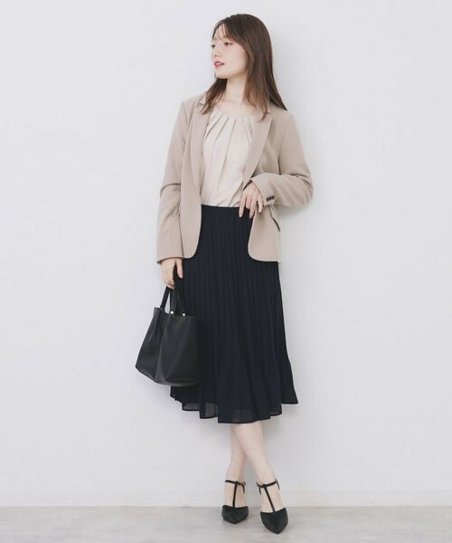 index / インデックス シャツ・ブラウス | クルーネックタックブラウス【洗濯機OK/防シワ/イージーアイロン】 | 詳細9