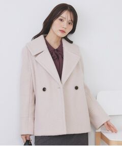 ベージュ ピーコート 小さいサイズ]Super100ウールビーバーPコート(ピーコート
