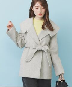 index / インデックス その他アウター | ベルト付ビッグカラーミドルコート