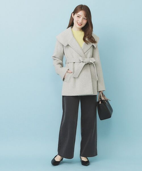 index / インデックス その他アウター | ベルト付ビッグカラーミドルコート | 詳細16