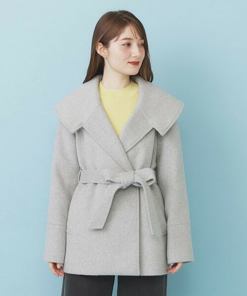 index / インデックス その他アウター | ベルト付ビッグカラーミドルコート | 詳細18