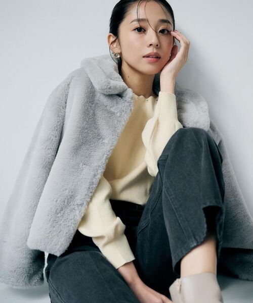 index / インデックス ステンカラーコート | エコファーショートコート【洗える】 | 詳細4