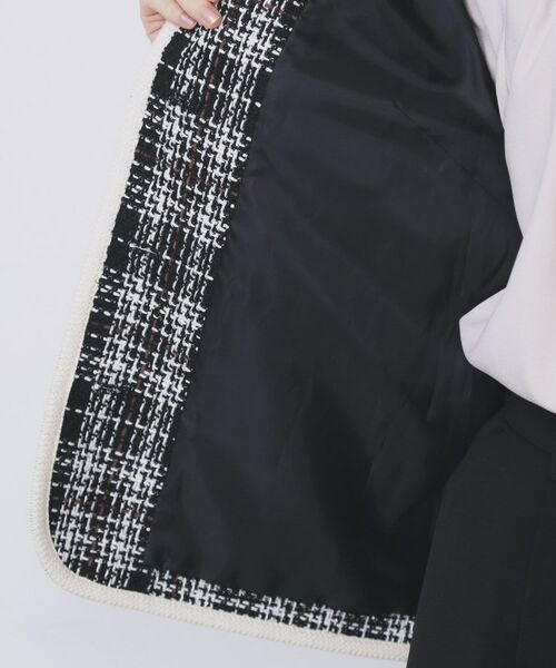 index / インデックス ノーカラージャケット | チェックツイードジャケットコート/セットアップ対応【洗える】 | 詳細15