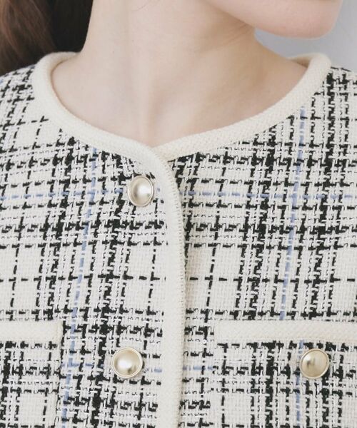 index / インデックス ノーカラージャケット | チェックツイードジャケットコート/セットアップ対応【洗える】 | 詳細20