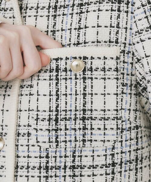 index / インデックス ノーカラージャケット | チェックツイードジャケットコート/セットアップ対応【洗える】 | 詳細21