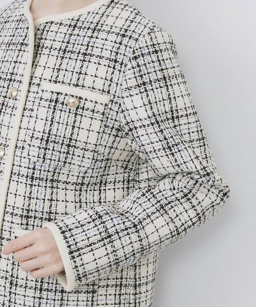 index / インデックス ノーカラージャケット | チェックツイードジャケットコート/セットアップ対応【洗える】 | 詳細22