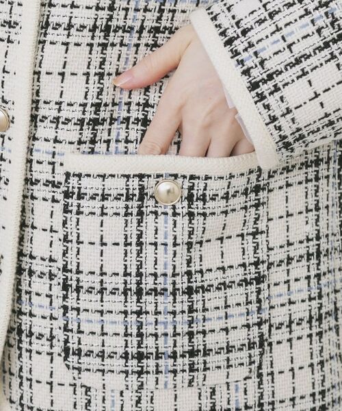 index / インデックス ノーカラージャケット | チェックツイードジャケットコート/セットアップ対応【洗える】 | 詳細23