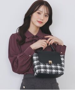 index / インデックス ハンドバッグ | 【2WAY】ラメツイードチェックコンビミドルハンドバッグ