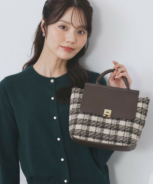 index / インデックス ハンドバッグ | 【2WAY】ラメツイードチェックコンビミドルハンドバッグ | 詳細3