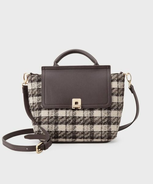 index / インデックス ハンドバッグ | 【2WAY】ラメツイードチェックコンビミドルハンドバッグ | 詳細6