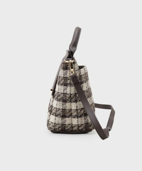 index / インデックス ハンドバッグ | 【2WAY】ラメツイードチェックコンビミドルハンドバッグ | 詳細7