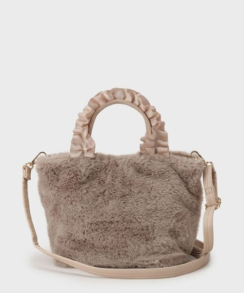 index / インデックス トートバッグ | フリルハンドル フェイクファーミドルトートバッグ | 詳細12